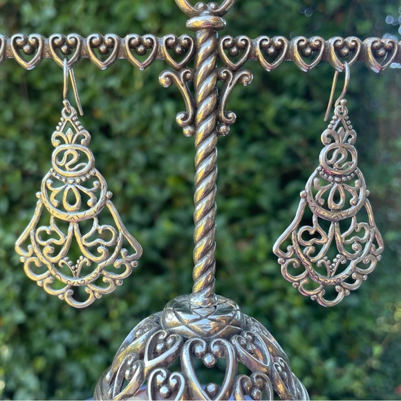 Silpada Sterling Silver Flamenco Flare Filigree Chandelier Ornate Earrings W2949 - Picture 4 of 15